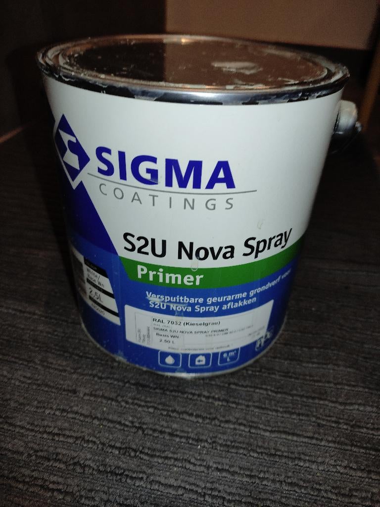 Sigma S2U Nova Spray Primer ral 7032 (gris galet) 2,5 litres, Moins de 5 litres, Enlèvement ou Envoi, Neuf, Peinture