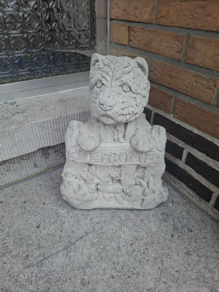 Hond uit steen tekst welcome, Tuin en Terras, Ophalen, Steen