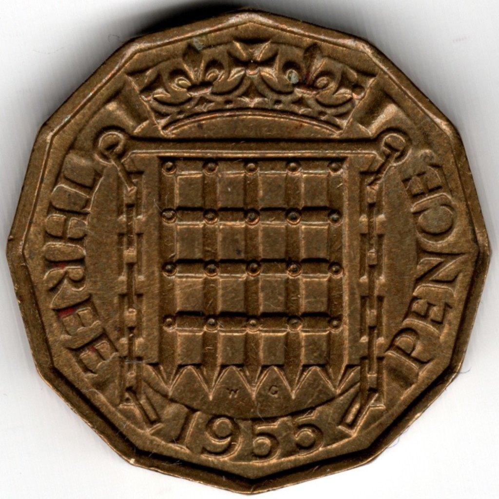 Verenigd Koninkrijk : 3 Pence 1955 KM#900 Ref 16676, Ophalen of Verzenden, Overige landen, Losse munt