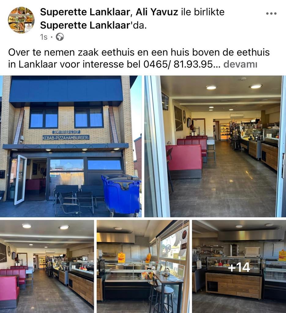 Over te nemen zaak eethuis en een huis bovende eethuis