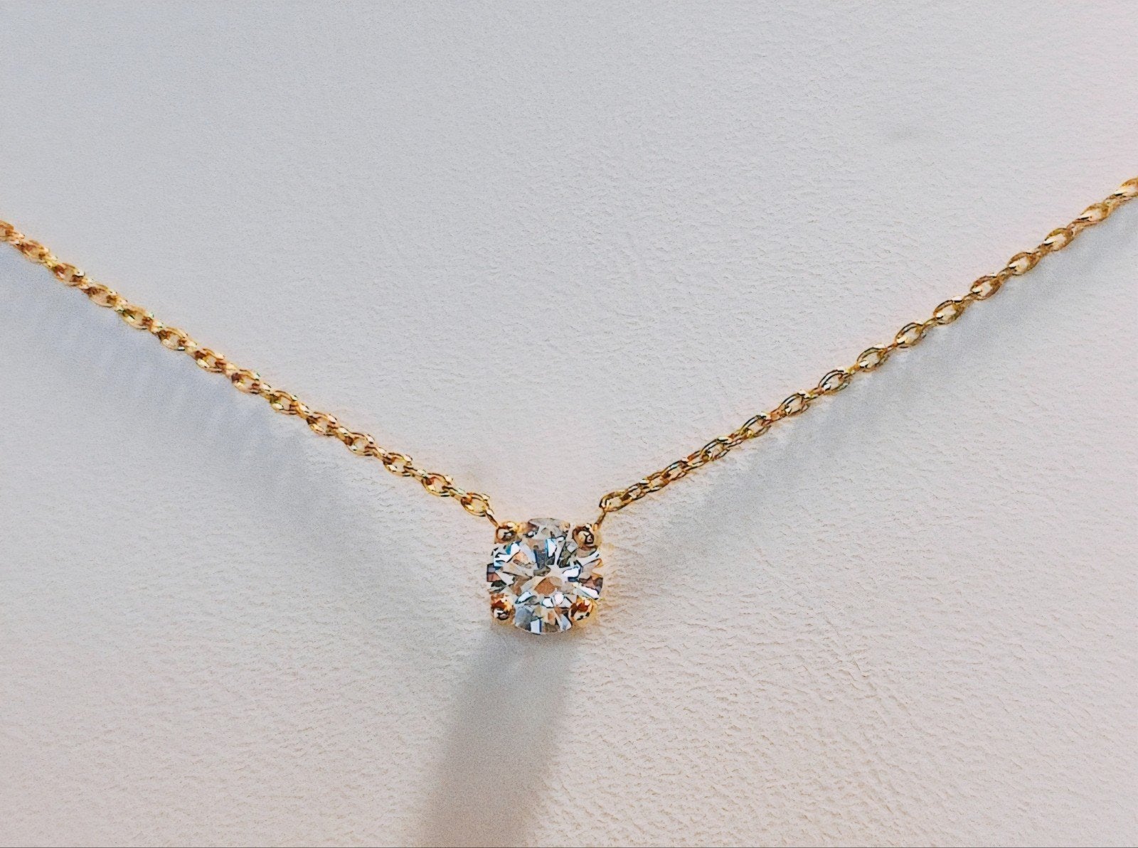 Ketting met solitaire diamant 0,40kt G/VVS2,HRD cert, Ophalen of Verzenden, Met hanger