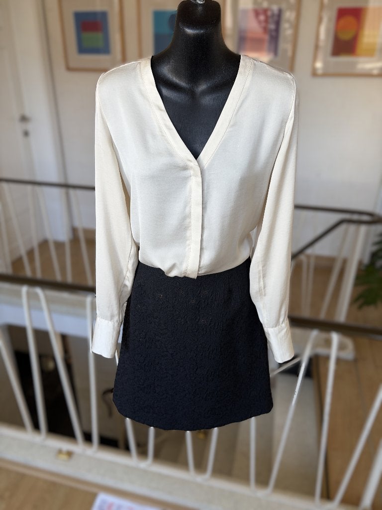 Costes blouse met lange mouwen, crème satijn, mt XS, Beige, Ophalen of Verzenden, Costes, Maat 34 (XS) of kleiner