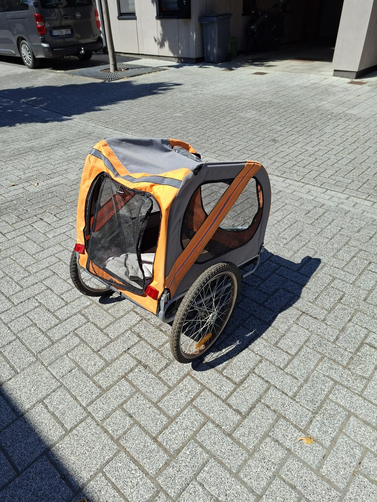 Hondenfietskar, Fietsen en Brommers, Fietsaccessoires | Aanhangwagens en Karren, Ophalen, Gebruikt, Opvouwbaar, 20 tot 40 kg