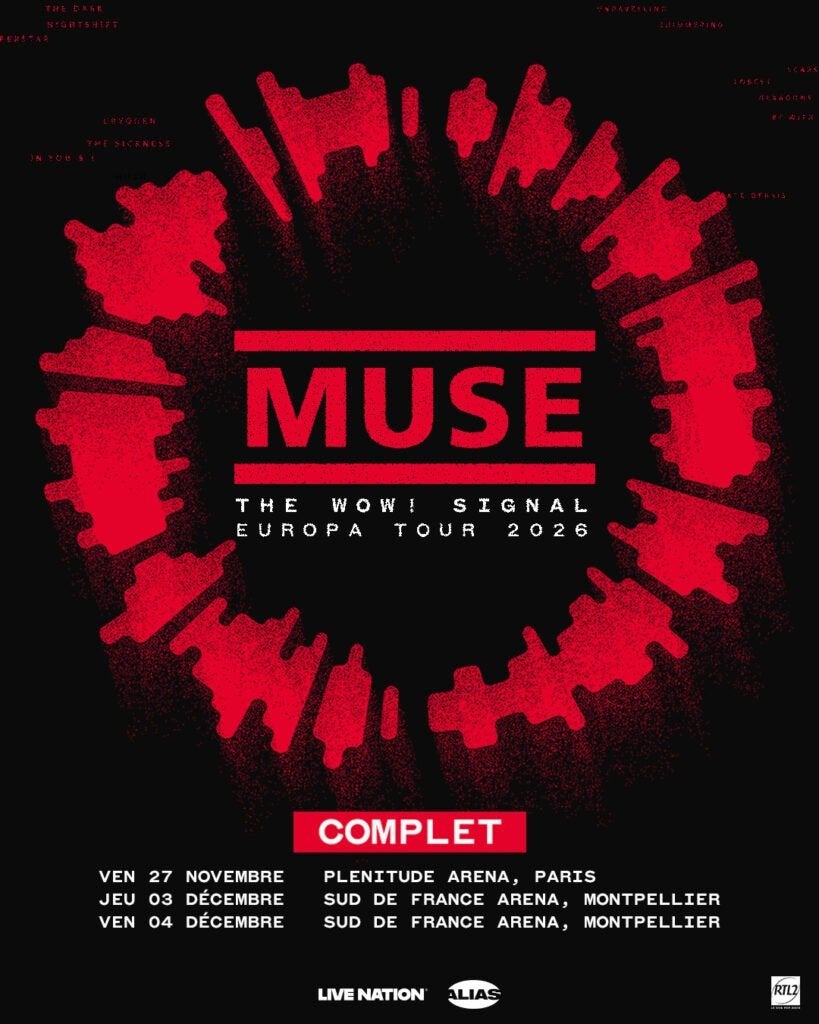MUSE Paris concertticket november 2026, November