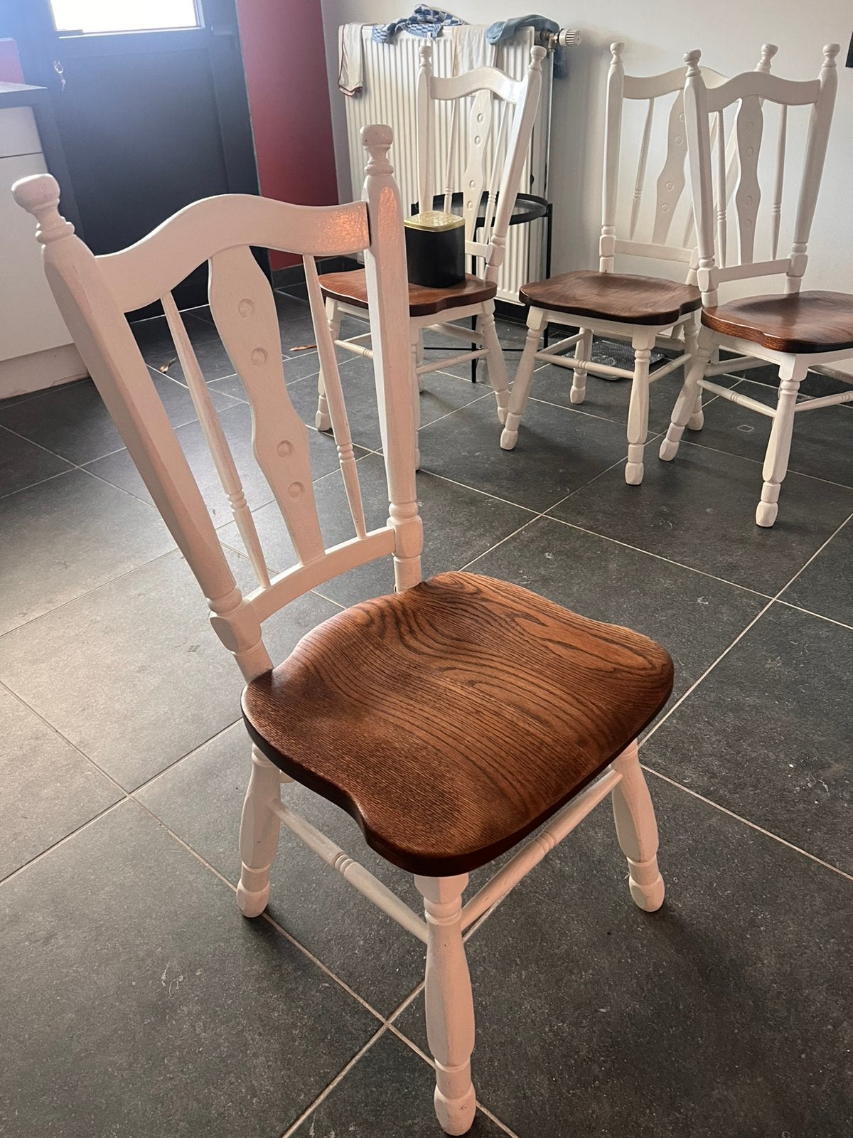 Stoelen, Huis en Inrichting, Ophalen, Gebruikt, Hout, Vier