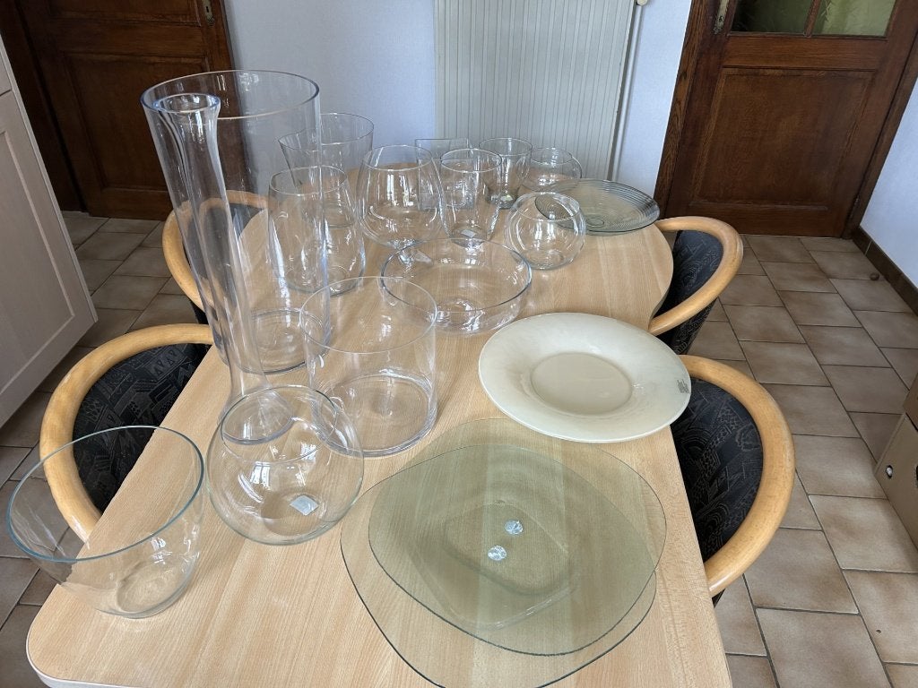 Lot glazen vazen en schalen, Huis en Inrichting, Woonaccessoires | Vazen, Ophalen, Nieuw