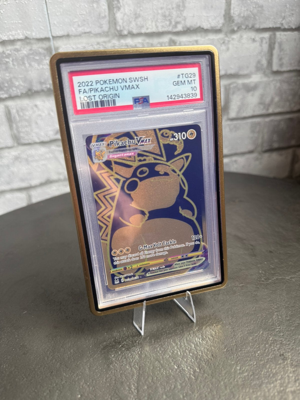 Pikachu VMAX #TG29 psa 10, Hobby en Vrije tijd, Ophalen of Verzenden, Zo goed als nieuw, Losse kaart