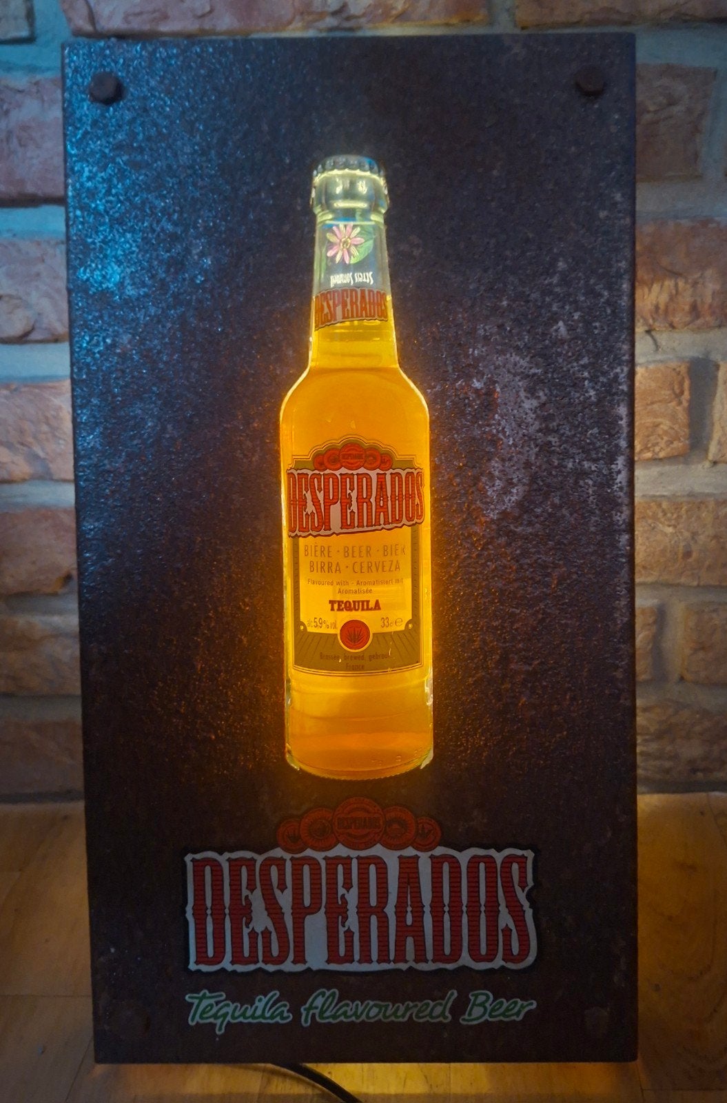 Enseigne lumineuse Desperados.Avec bouteille amovible., Collections, Marques & Objets publicitaires, Enlèvement