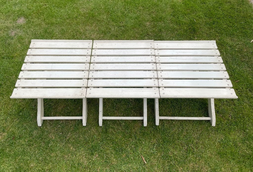 3 x petites tables en bois + coussins, Jardin & Terrasse, Enlèvement, Utilisé, Bois
