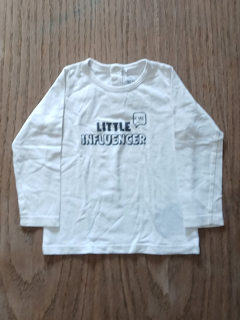 BESTies (JBC) Longsleeve Maat 86 - "Little Influencer" - Wit, JBC, Ophalen of Verzenden, Zo goed als nieuw, Jongetje