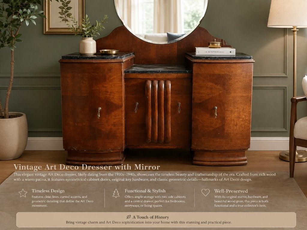 Vintage kaptafel met spiegel jaren 50, Ophalen
