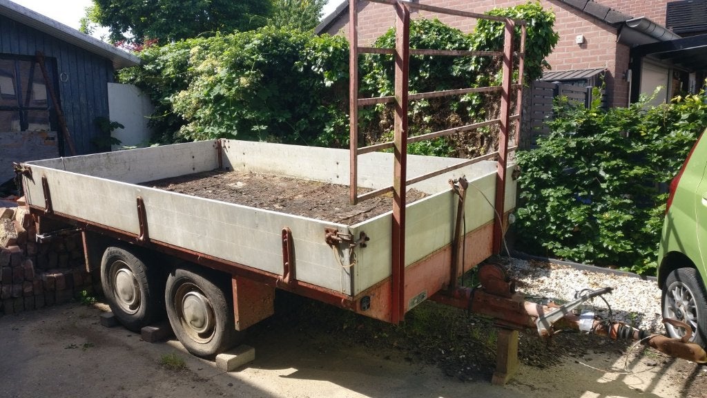 aanhanger tandemasser plateauwagen opknapper, Ophalen, Gebruikt