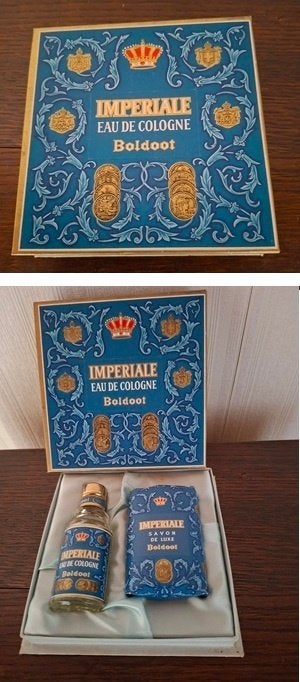 Retro geschenkverpakking Eau de Cologne, Verzamelen, Ophalen, Nieuw, Parfumfles, Gevuld