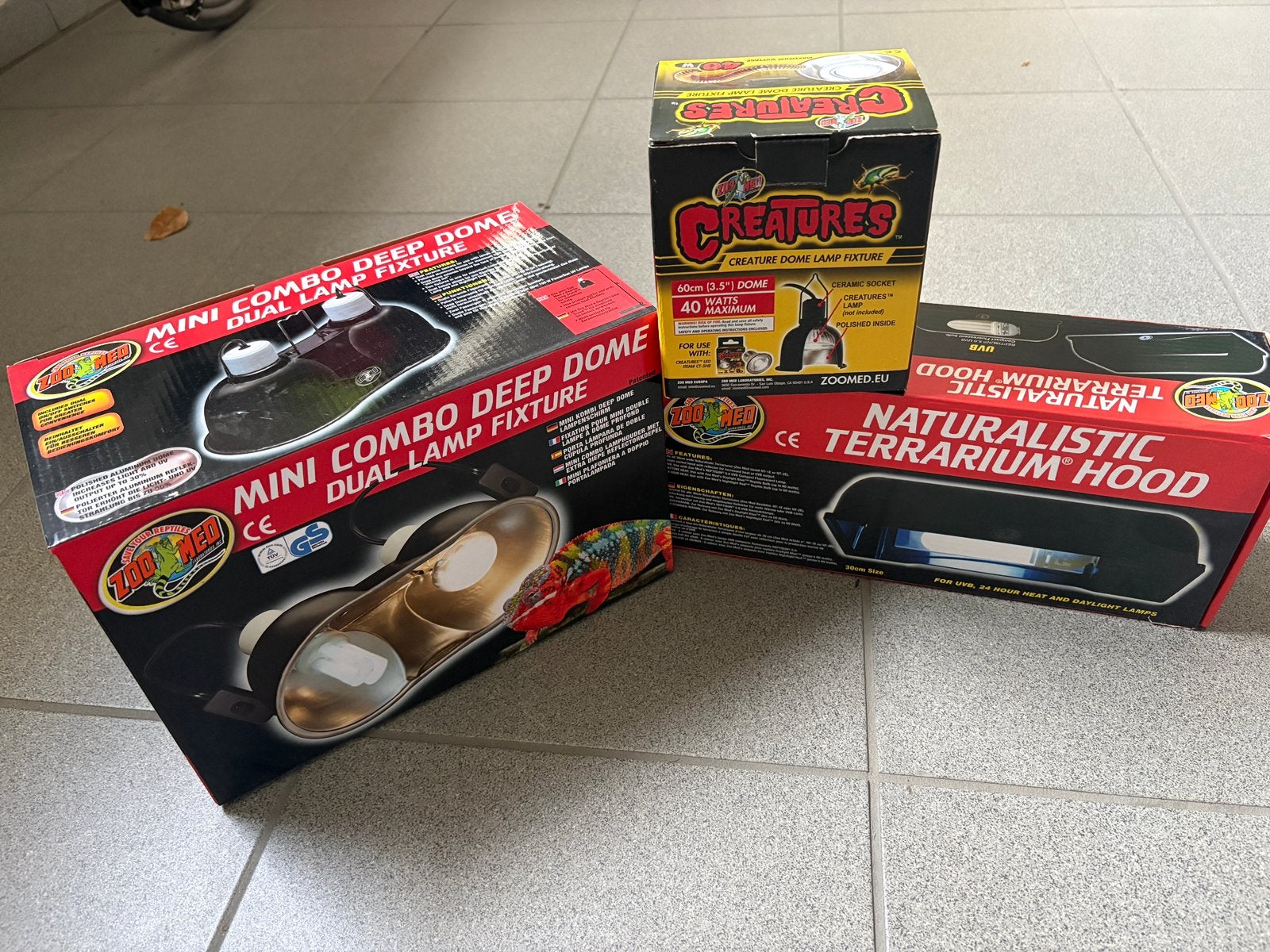 Zoo Med Terrarium Verlichting Set (3-delig) – Topkwaliteit!, Dieren en Toebehoren, Reptielen en Amfibieën | Toebehoren, Zo goed als nieuw