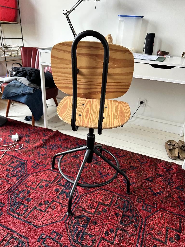 Bureaustoel - IKEA KULLABERG Bureaustoel, grenen/zwart, Ophalen, Zo goed als nieuw, Zwart, Bureaustoel