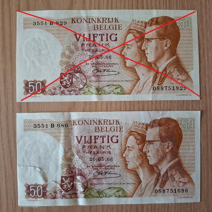 Oude bankbiljetten België 50 Frank, Ophalen of Verzenden, Bankbiljetten