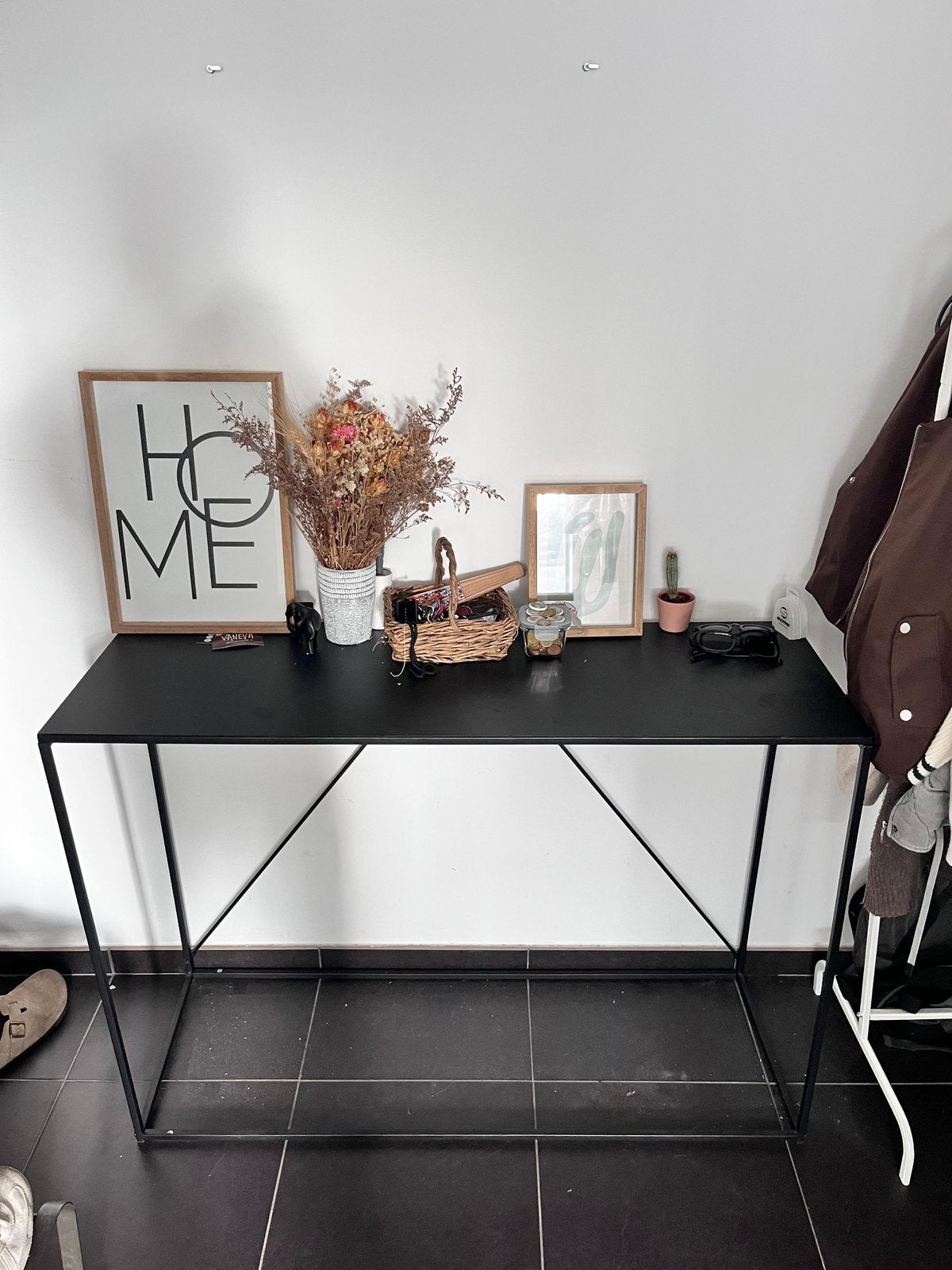 Moderne zwarte sidetable – 120  40  85 cm, Huis en Inrichting, Ophalen, 100 tot 150 cm, Zo goed als nieuw, Metaal