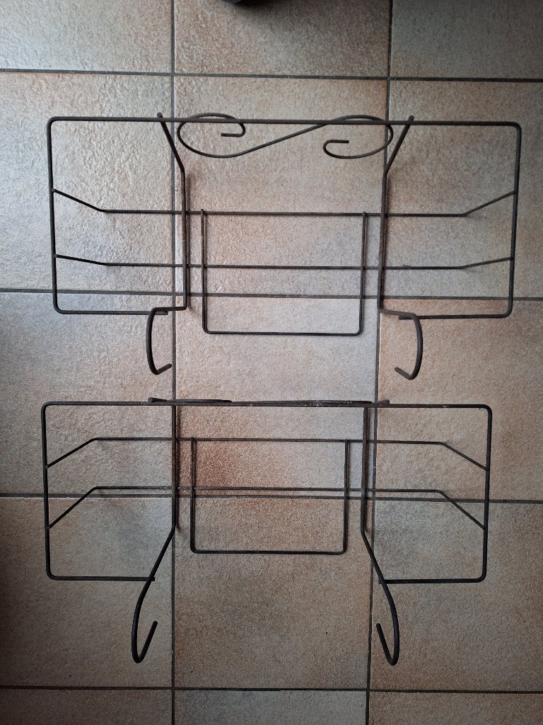 2 supports pour jardinières métal noir, Jardin & Terrasse, Enlèvement, Utilisé, Métal, Balcon