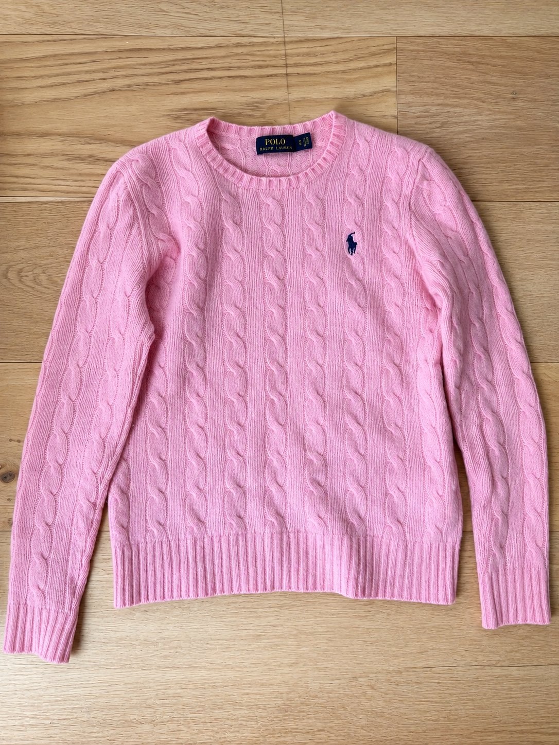 Polo Ralph Lauren Pink Cable Knit Sweater – Size S, Ophalen of Verzenden, Zo goed als nieuw