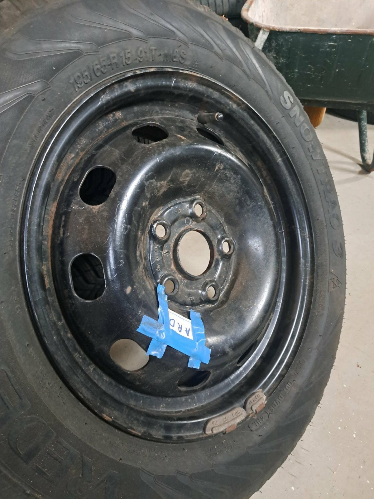 4 roues hiver 195/65 R15 91T – Jantes tôle 5x112 – Pneus Vre, Enlèvement, Comme neuf