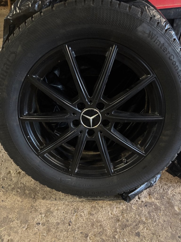 4 ROUES HIVER  + JANTES MERCEDES D'ORIGINE, Pneus et Jantes, Véhicule de tourisme, 18 pouces, Enlèvement