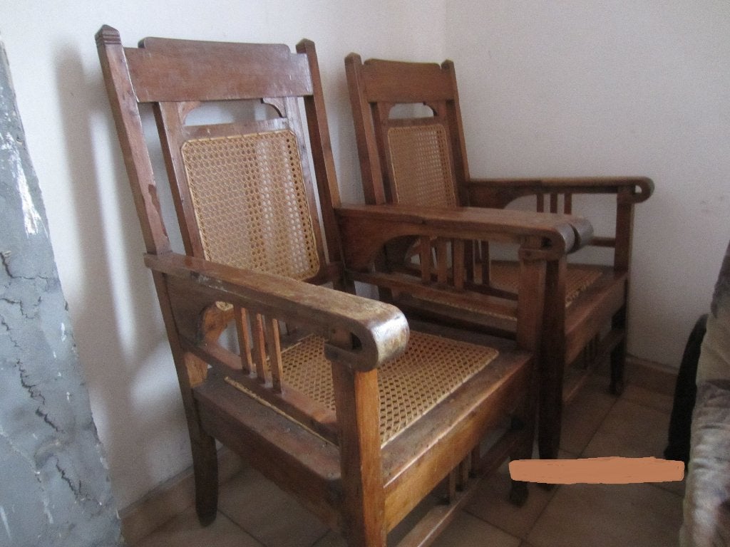 Fauteuil Art Nouveau Antique Arts and Crafts Noyer Massif, Ophalen