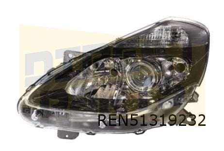 Renault Clio III (1/11-1/13) koplamp Rechts (zwart) (actieve, -, -, Nieuw, -