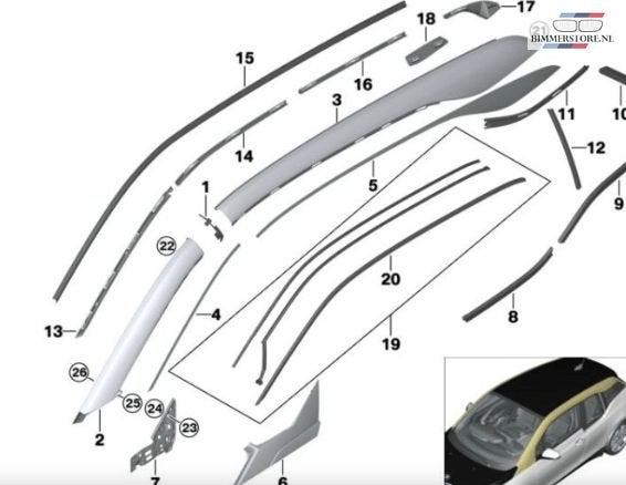 Sticker striping BMW i3 Serie 01 LCi 51437472931 51437472932, Auto-onderdelen, Ophalen, -, Nieuw, -
