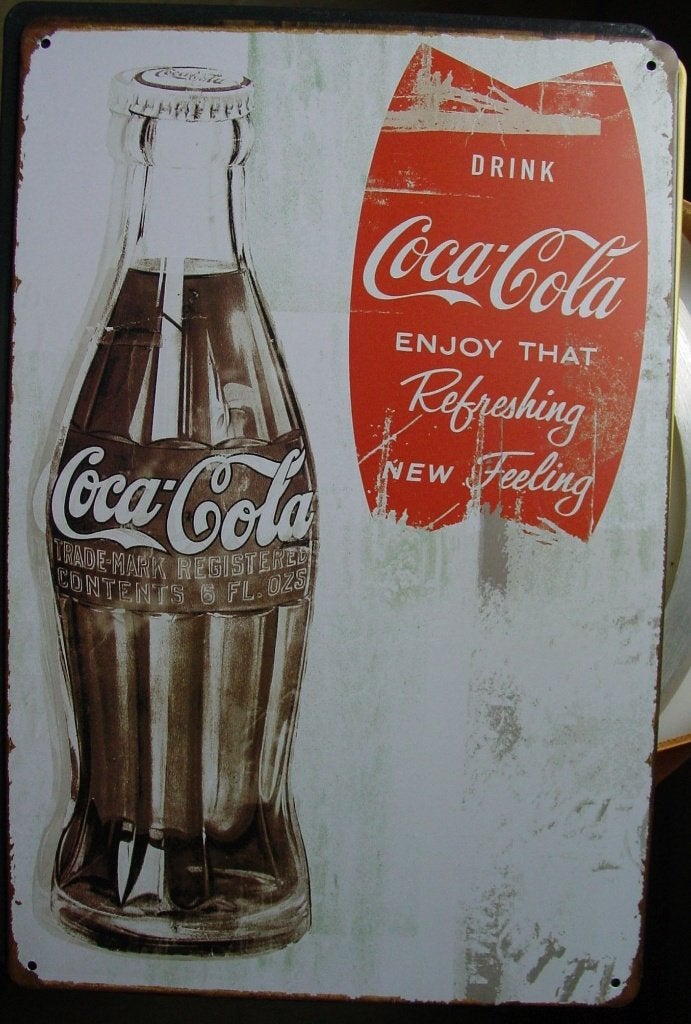 COCA-COLA REKLAME -METAAL-, Verzamelen, Ophalen of Verzenden