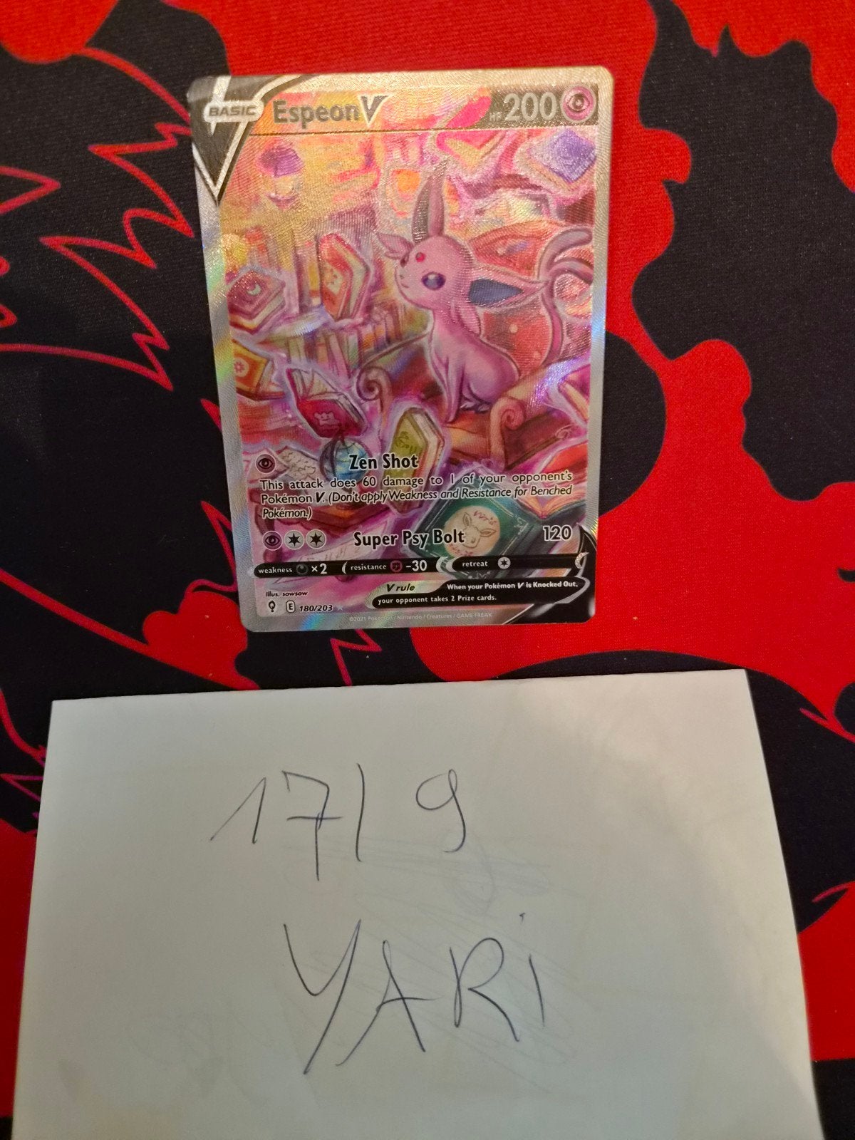 espeon v 180 evolving skies, Enlèvement ou Envoi