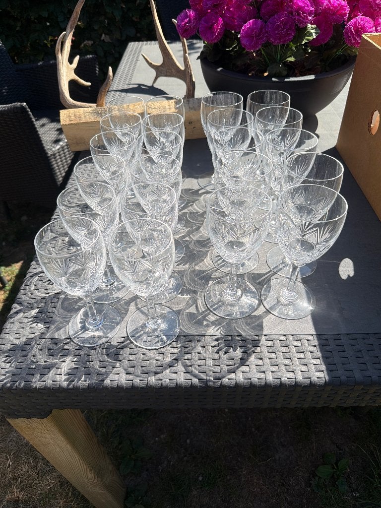 Kristallen wijnglazen, Antiek en Kunst, Antiek | Glaswerk en Kristal, Ophalen