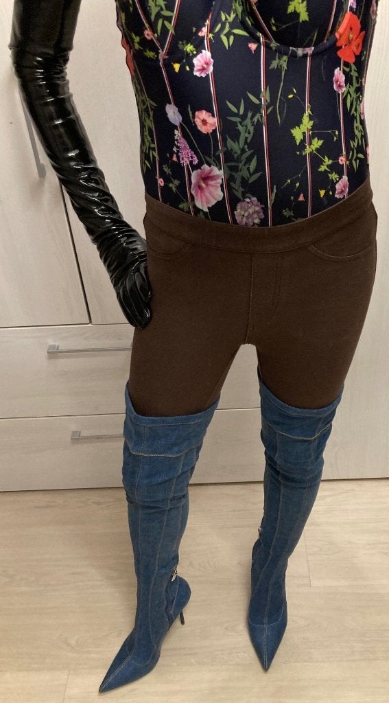 Bruine legging met goudglans Chillytime maat 32, Legging, Bruin, Overige maten, Ophalen of Verzenden