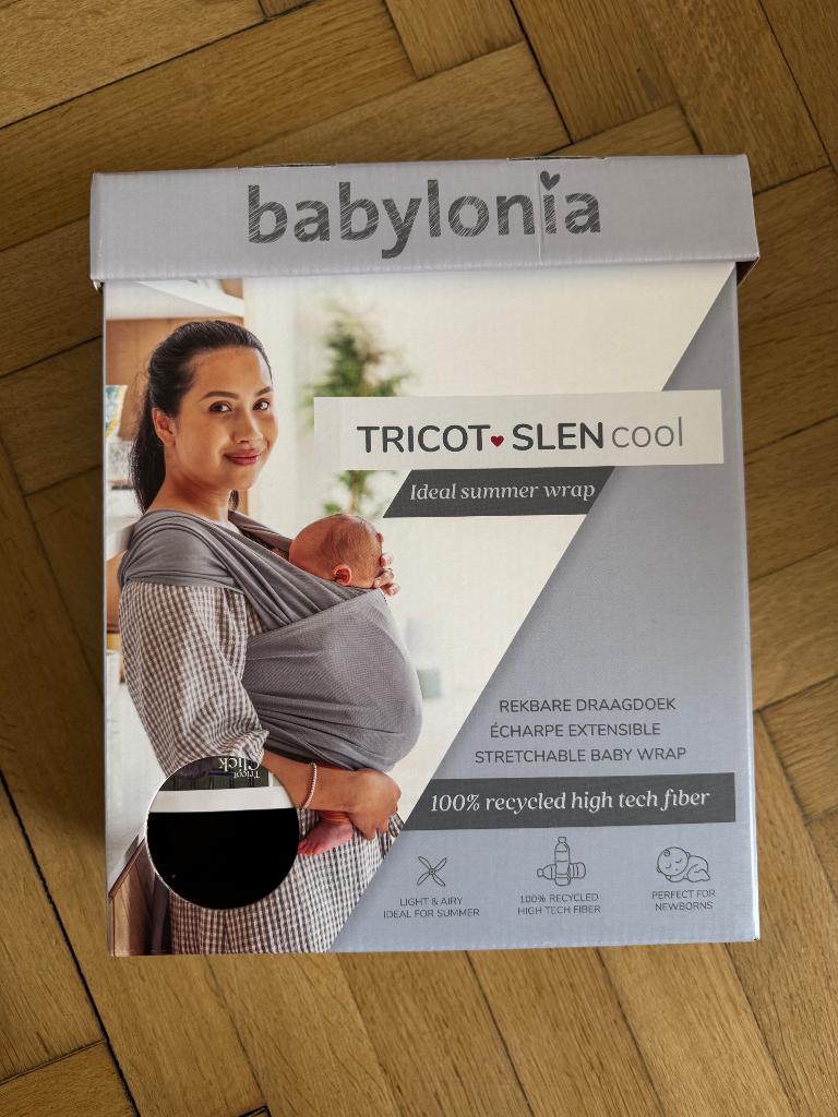NIEUW Babylonia Tricotslen cool summer wrap, Draagdoek, Nieuw, Buik, Rug of Zij, Ophalen
