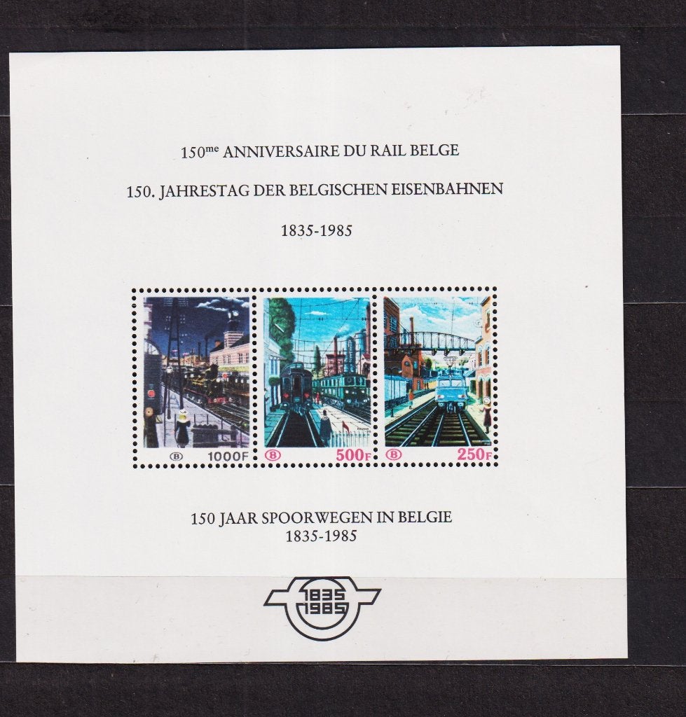 België TRBL4 Herdenkingsvelletje 150 jaar spoorwegen **, Postzegels en Munten, Ophalen of Verzenden, Postfris, Treinen, Postfris