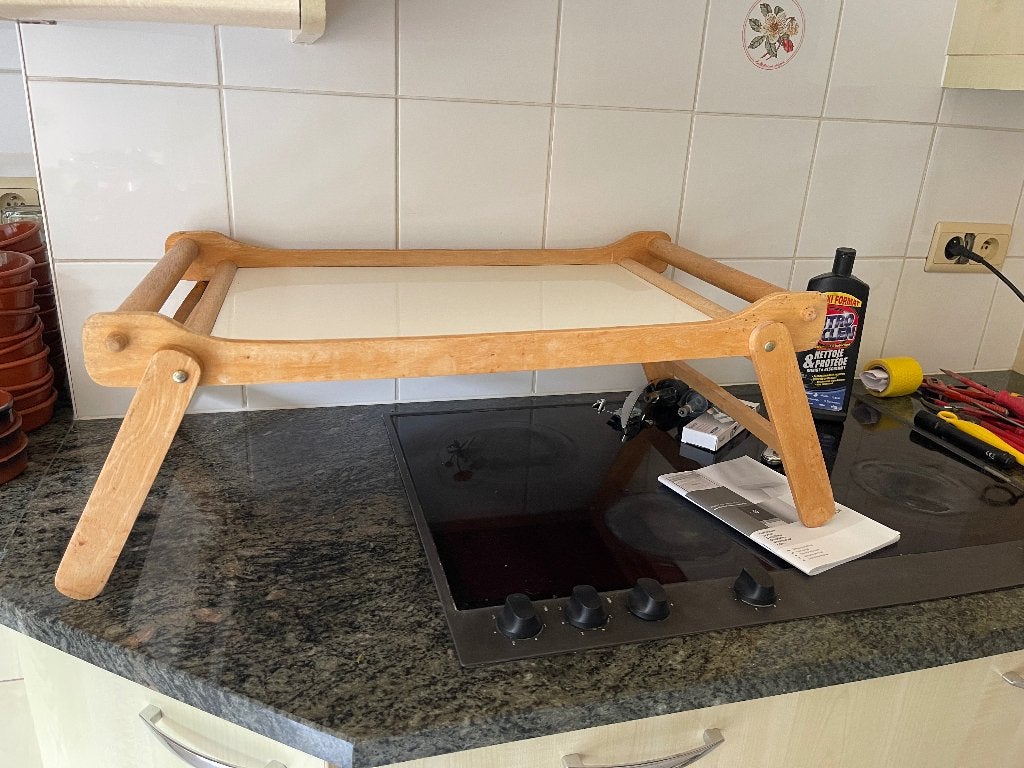 Plateau desserte pour petit-déjeuner, Ophalen, Zo goed als nieuw, Rechthoekig, Hout