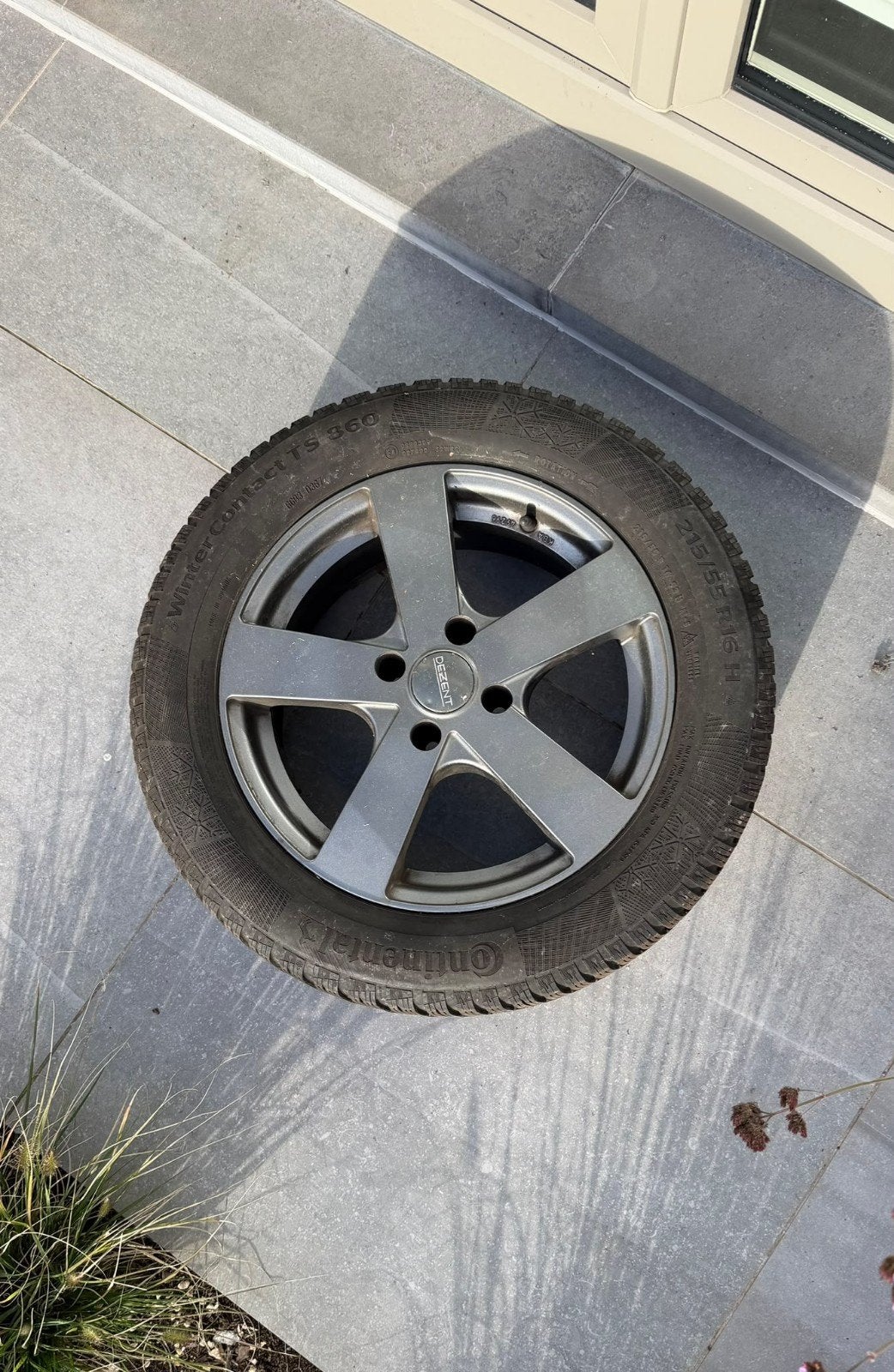 4 Jantes alu Dezent 16" 4x108 + pneus hiver Continental, 16 inch, Band(en), Winterbanden, Ophalen of Verzenden