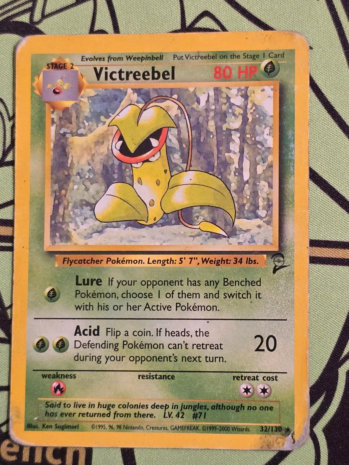 Victreebel (32/130) Rare uit de Base Set 2, Enlèvement, Utilisé, Cartes en vrac, Foil