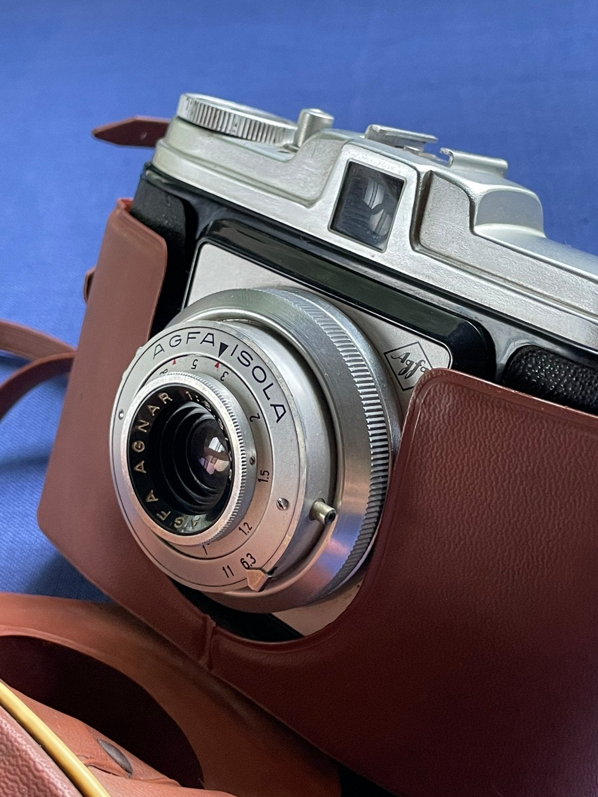 Agfa Isola 6x6 middenformaat camera + lederen draagtas, Audio, Tv en Foto, Fotocamera's Analoog, Ophalen of Verzenden, Zo goed als nieuw