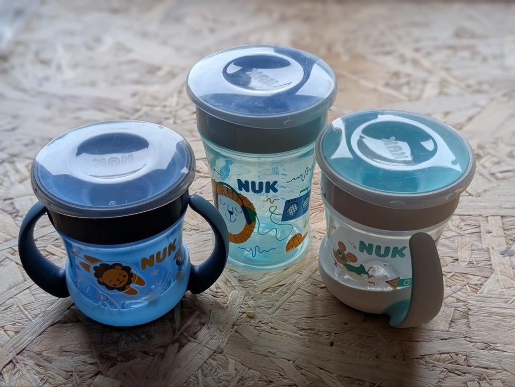 Lot de 3 gobelets NUK - TB état - pas utilisés, Ophalen