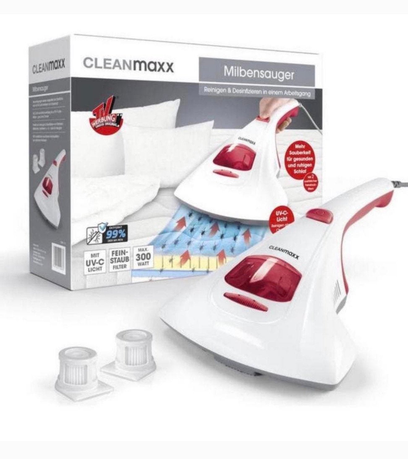 CLEANmaxx huisstofmijt hand-stofzuiger met UV-C lamp mijten, Ophalen of Verzenden