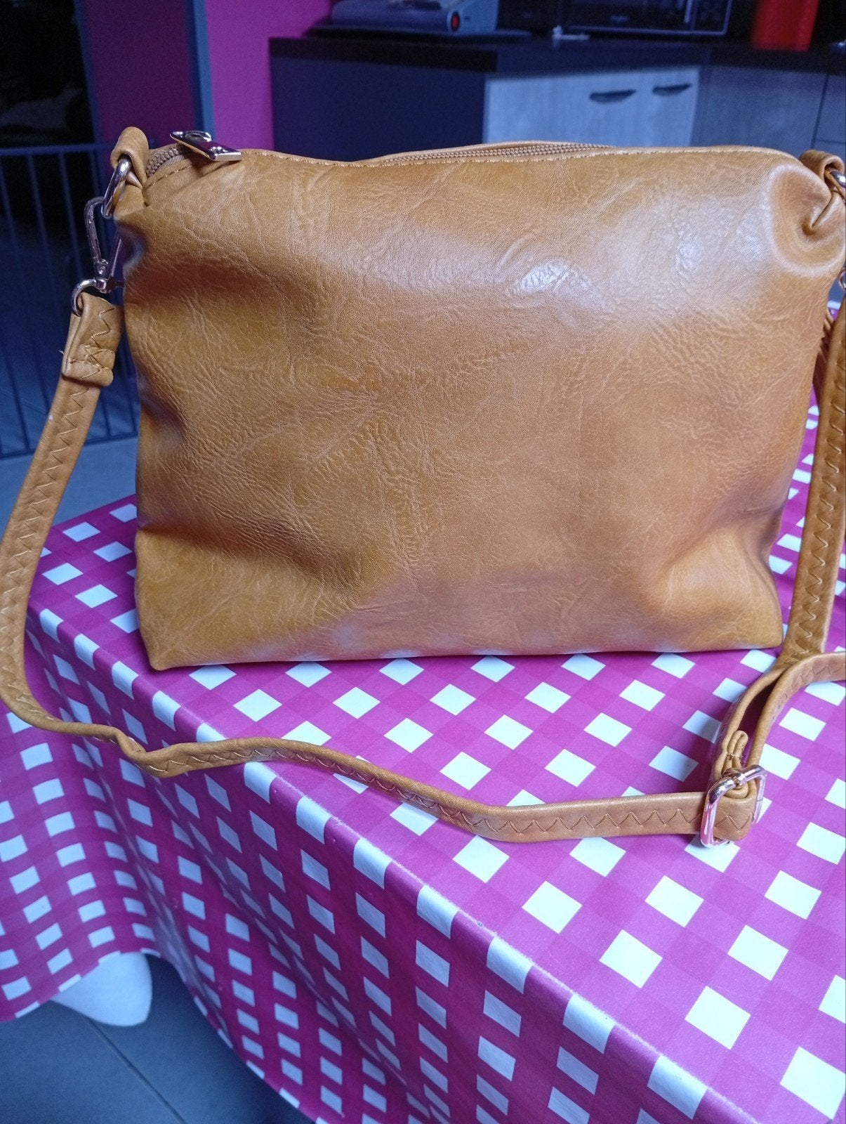 Sac à bandoulière en cuir ocre, Enlèvement ou Envoi, Sac à bandoulière