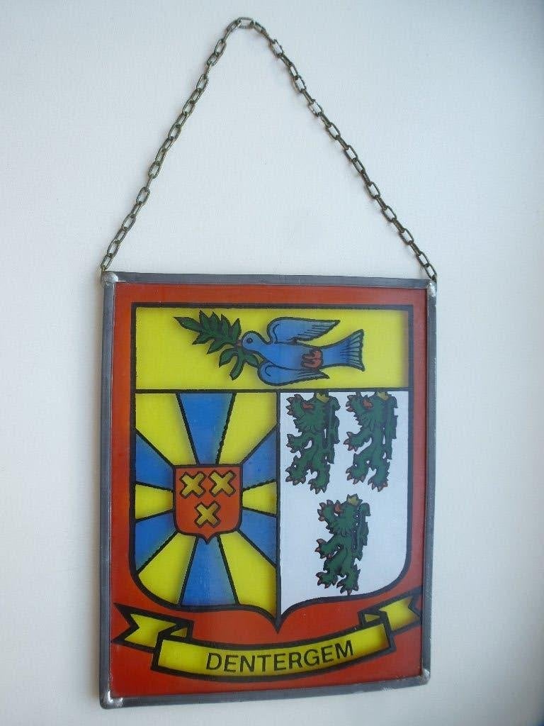GLASRAAM WAPENSCHILD DENTERGEM (klein), Antiek en Kunst, Ophalen of Verzenden