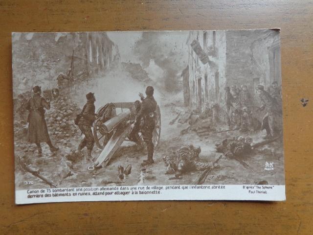 Pk Militaria, Canon de 75 bombardant une position allemande, Envoi, Non affranchie, Politique et Histoire