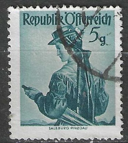 Oostenrijk 1948/1950 - Yvert 739 - Klederdrachten (ST), Verzenden, Gestempeld