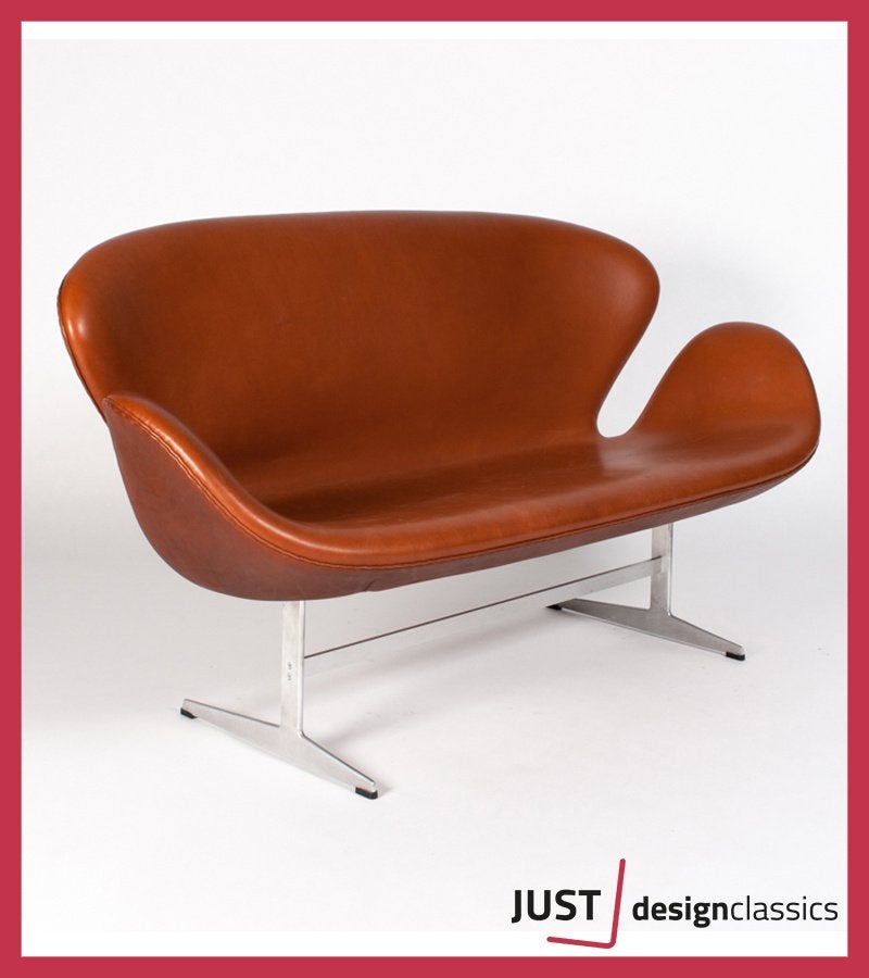 AANBIEDING!!! Swan Sofa 2 zits Fritz Hansen Cognac, Enlèvement, Utilisé