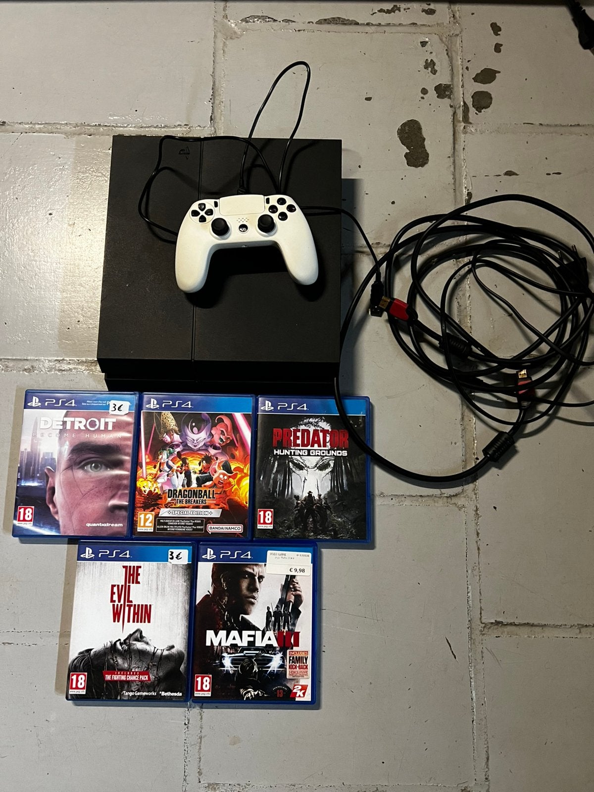 Playstation 4 + manette + jeu., 500 GB, Enlèvement ou Envoi, Avec 1 manette, Utilisé