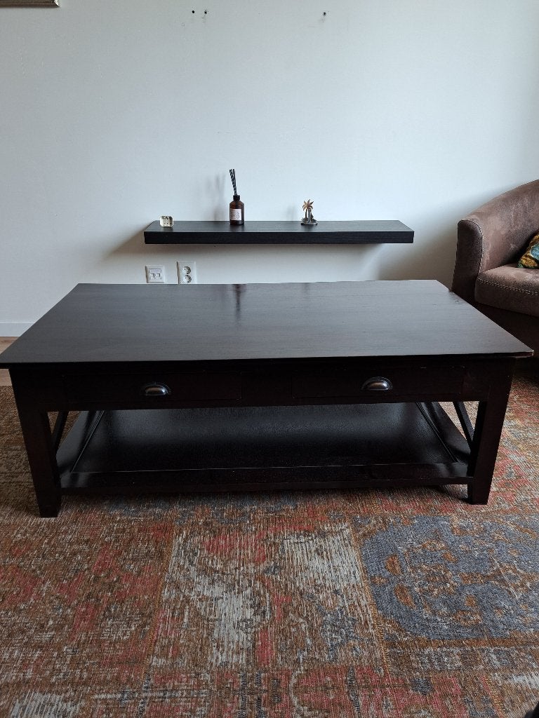 salontafel  + lusters, Huis en Inrichting, Tafels | Salontafels, Ophalen, Zo goed als nieuw, Teakhout