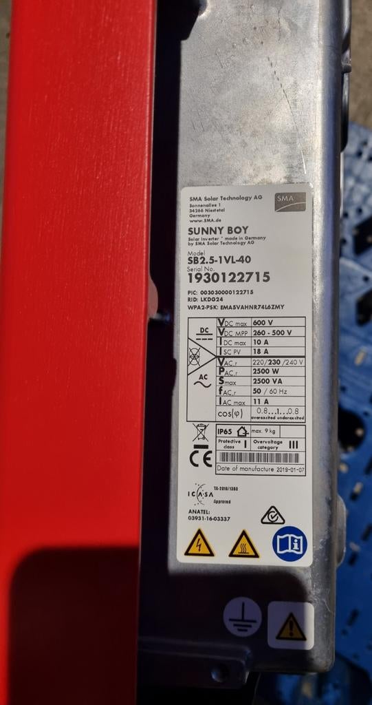 Omvormer Sunny Boy in perfecte staat, Enlèvement, Comme neuf, Autres types, 100 à 200 watts-crêtes