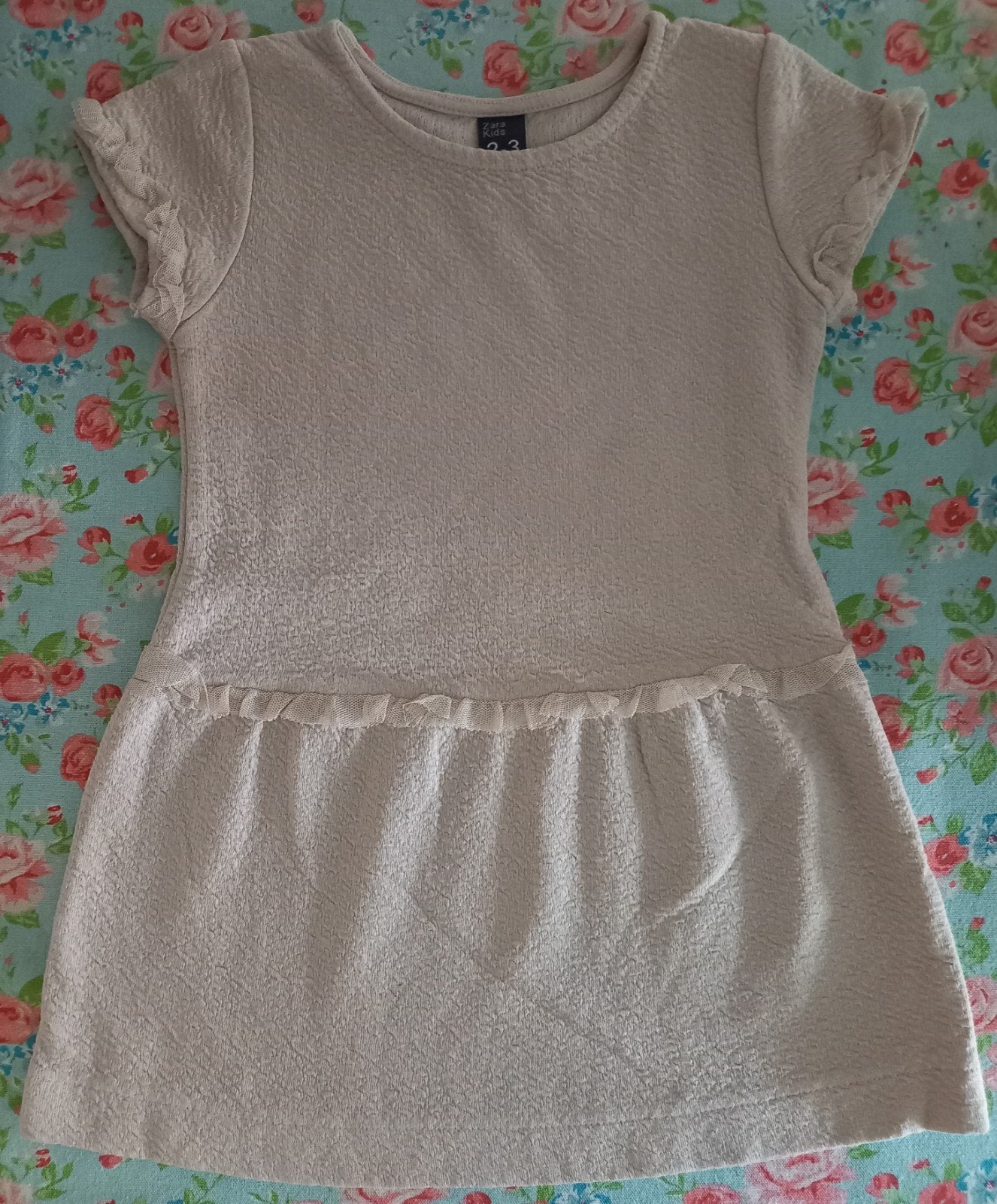 Zandkleurig jurkje Zara maat 98, Kinderen en Baby's, Kinderkleding | Maat 98, Meisje, Ophalen of Verzenden, Zo goed als nieuw