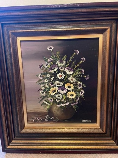 Mooi bloemstilleven E. Deleers- olieverf - ingekaderd, Gesigneerd, Olieverf, Klassiek, Ophalen